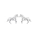 Boma Jewelry Sterling Silver Origami Horse Stud Earrings