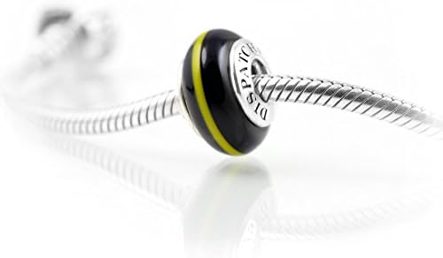 Thin Line Dispatcher Charm, Exquisite Italian Glass and Sterling Silver