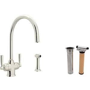 Rohl Triflow Kitchen Mimas 2-Lever Faucet W/ Side Spray W/ Filter