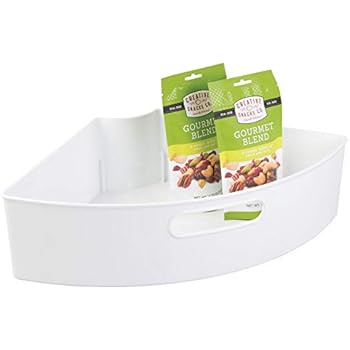iDesign Plastic Lazy Susan Cabinet Storage Bin, 1/4 Wedge Container for Kitchen, Pantry, Counter, BPA-Free, 16.5