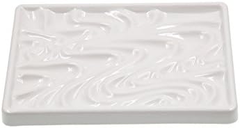 Whchiy Porcelain Artist Paint Palette Unique Wave Designed Drawing Tray Mixing Dish for Oil Watercolor Gouache Painting (Square)