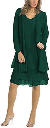 Chiffon Plus Size Mother of The Bride Dresses with Jacket Knee Length
