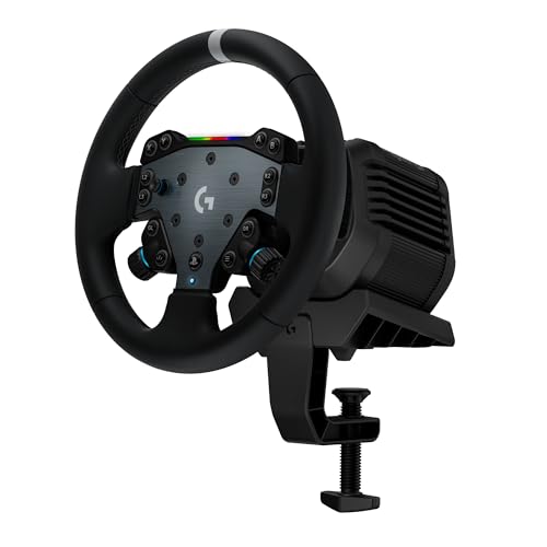 Logitech G RS50 System, 3-teiliges Sim-Racing-Lenkrad-Setup – RS50-Radbasis mit 8 Nm Direktantrieb, RS Wheel Hub mit 13 Tasten und RS-Rundrad 28 cm – Für PS5/PS4/PC - Schwarz