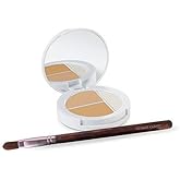 Sheer Cover Studio – Conceal and Brighten Highlight Trio – Two-Toned Concealers – Shimmering Highlighter – Light/Medium Shade – With FREE Concealer Brush – 3 Grams