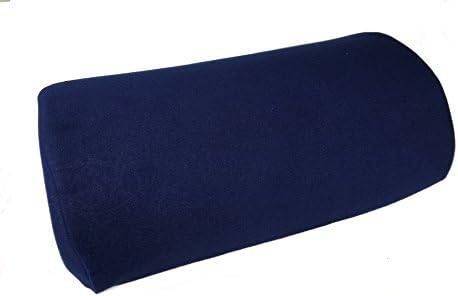Cushie Half Moon Memory Foam Bolster / 12" x 7" x 4" Wedge Support/ Stress Reducing Pillow - Navy Blue