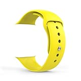 MoKo Apple Watch Band Series 1 Series 2, Soft Silicone Fitness Replacement Sports Band for 38mm Apple Watch 2015 & 2016 All Models, YELLOW (Not fit 42mm Versions)