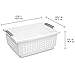 Sterilite 16648006 Large Stacking Basket, White Basket w/ Titanium Accents, 6-Pack