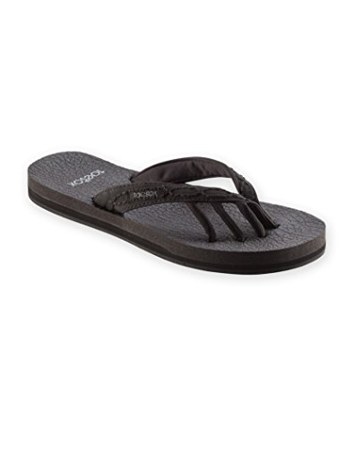 ToeSox Womenâ€™s Serena Five Toe Sandals (Black - Fall 2016) Size: 8