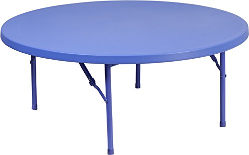 Flash Furniture 48'' Round Kid's Blue Plastic Folding Table