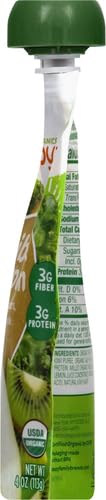 HAPPY TOT ORGANICS STAGE 4 BABY FOOD POUCHES, GLUTEN FREE, VEGAN SNACK, FIBER & PROTEIN FRUIT & VEGGIE PUREE, PEARS, KIWI & KALE, 4 OUNCE (PACK OF 1)