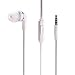 Mono Handsfree Headset Single in-ear Flat Cable Earphone Earbud White for iPhone 6 6S, Plus, 5S 5C SE - Samsung Galaxy S8 S8+ S7 S6, Edge, Edge+, S5, S4, Active, Galaxy Note 5 4 3 - LG G3 G4 G5 G6 V20