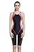 Srnfean Women's Athletic One Piece Swimsuit Durable Training Unitard Swimwear with Trunks to Knee
