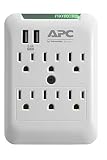 APC Wall Surge Protector, 6-Outlets, 540 Joule Surge Protection with Two USB Charging Ports, SurgeArrest Essential (PE6WU2)