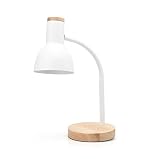 PINSOON LED Desk Lamp with Flexible Goose-Neck 2 Bulb Energy Saving for Bedside Table, Bedroom Study, and Office