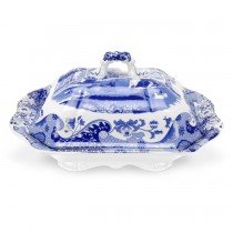 Spode blue italian vegetable dish and cover, 12"