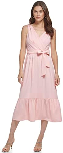 betsey johnson pebble crepe midi dress Betsey Johnson Women's Plus-Size Pebble Crepe Dress with Shoulder Ties,  Think Pink, 20W at Amazon Women's Clothing store