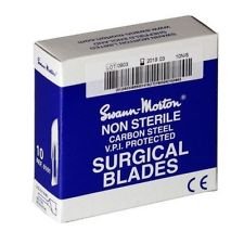 Swann Morton No.10 Scalpel Blades 100-count Box, No.3 Handle, Blade Remover Box & Reusable Safety Cap