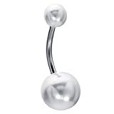 White Acrylic Ball Belly Ring