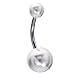 White Acrylic Ball Belly Ring