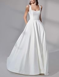 Bekvamlighet Satin Wedding Gowns for Bride with
