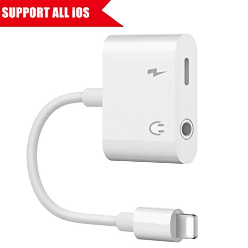 Headphone Adaptor for iPhone XS Adapter 3.5mm Converter Earphone for iPhone XR/XS/XS max 8/8 Plus 7/7 Plus Accessories Headphone Cable Splitter Audio Jack Headphone Cable Earbud Adapter Support iOS 12