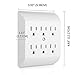 [4 Pack] BESTTEN 6-Outlet Adapter, Wall Mountable, 15A/125V/1875W, ETL Listed, White