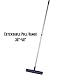 Fur Buster Rubber Broom with Squeegee - Pet Hair Removal -Dog Hair - Cat Hair - Water Spills - Multipurpose Surfaces - Extendable Pole Makes Cleaning Easy