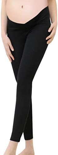 Vocni Women's Comfortable Maternity Cotton Leggings Full Length Pregnancy Maternity Capri Leggings