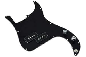 Dopro Pre-wired Loaded P Bass Pickguard for FD Precision Bass Guitar Black 3 Ply