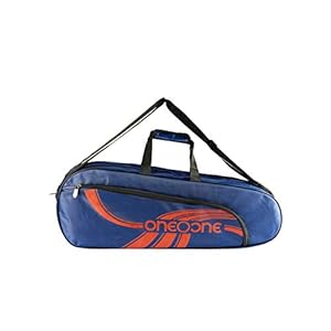 One O One – Lines Lite Collection Double Compartment Blue + Red Racket KitBag (Badminton/Tennis/Squash)