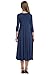 Hotouch Women's Round Neck Casual Pleated Tshirt Midi Dress (Navy Blue L)
