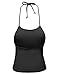 MBE Women's Basic Halter Neck Tied Crop Vest Top