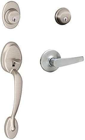 Bline Front Door Handleset, Satin Nickel.