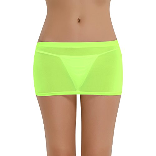 ACSUSS Sexy Women's Sheer Ultra See Through Low Waist Micro Mini Skirts Pencil Skirt