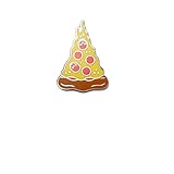 Last Valentine A Skull Pizza Lapel Pin Nickel Plated Color Yellow Enamel Pin