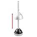 InterDesign Kent Bathware, Toilet Plunger and Holder for Bathroom Storage - Silver