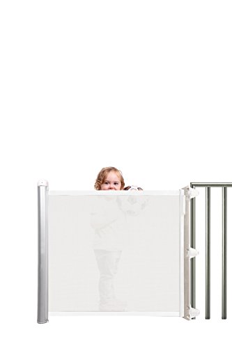 Lascal KiddyGuard Avant Retractable Baby Safety Gate, White Mesh