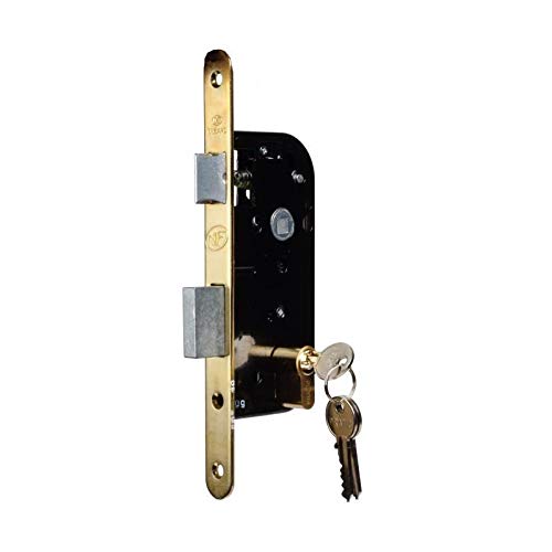 Bricard Serrure à mortaiser 2647 Recessed Lock Axle for Entrance Door with 60 mm Cylinder NF Standard. Colour: Black, Axe à 40 mm