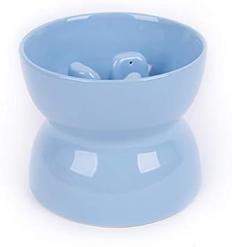 Super Design Ceramics Elevated Slow Feeder Dog Bowl Raised Dog