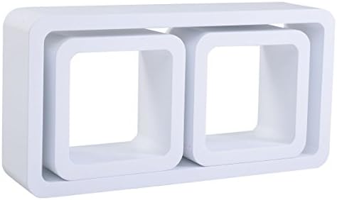 Wall Shelves Display Decor Storage White MDF Set of 3