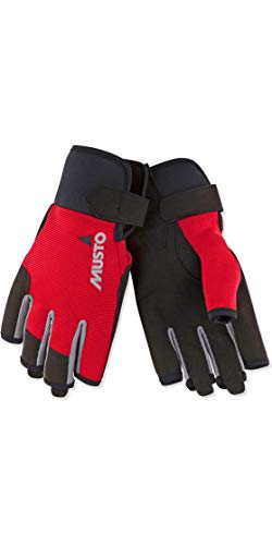 Musto Essential Sailing Yachting and Dinghy Long Finger & Short Finger Sailing Yachting and Dinghy Gloves Red - Easy Stretch - Thumbnail 2