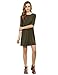 Romwe Women's Short Sleeve Casual Loose Fit T-Shirt Tunic Dress Swing Dress Army Green S