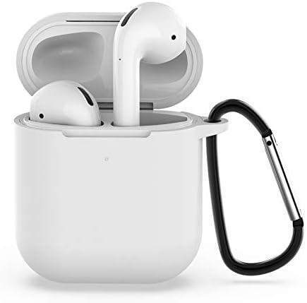Airpod case Whit Silicon Cover and Keychain,Compatible with 1&2 AirPod Protects Against Bumps and Scratches Whit Premium Silicon case. (White)