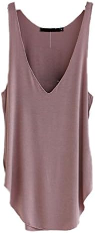 OriginC Women's Loose Modal Deep V-neck Vest Wild (One size, milk coffee)