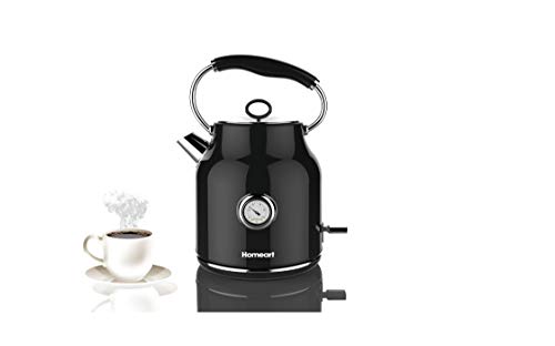 Homeart Electric Kettle, Stainless Steel, Stylish, 1.7 Liter, Black