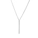 chelseachicNYC Tiny Jewel Minimal Simple Vertical Bar Necklace Silver