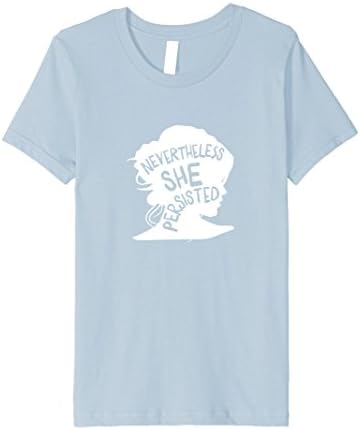 Kids Nevertheless, She Presisted Silhouette T-Shirt - Cool Femini 10 Baby Blue