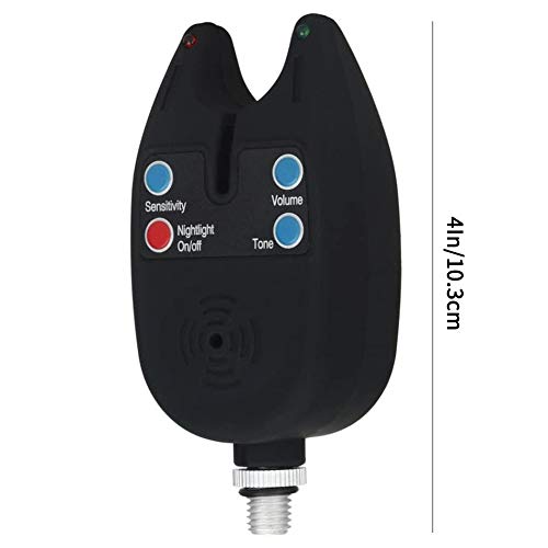 Elektronischer Angelköderalarm mit Sound Lichtanzeige Fisch Bissanzeiger für Angelrute Rutenschnur Schwarz – Bild 5