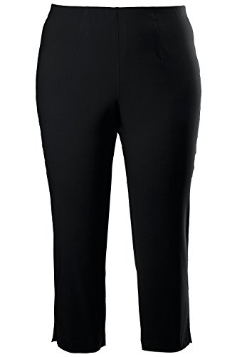 Ulla Popken Womens Plus Size Basic Stretch Capri Pants Black