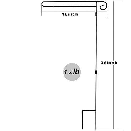 Garden Flag Stand,Yard Garden Flag Pole Holder with shtopper and Clips Holds flags up to 14.5" in width without flag